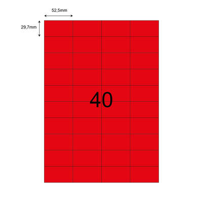 52,5mm x 29,7mm Kırmızı Lazer Etiket - 1