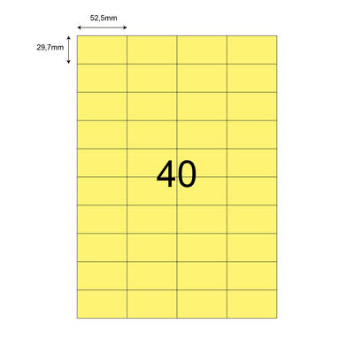 52,5mm x 29,7mm Sarı Lazer Etiket - 1
