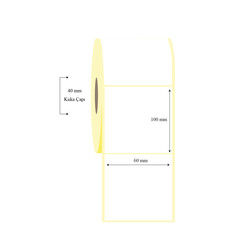 60mm x 100mm Tekli Lamine Termal Etiket - 