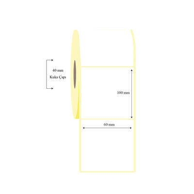 60mm x 100mm Tekli Lamine Termal Etiket - 1