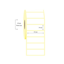 60mm x 30mm Tekli Lamine Termal Etiket - 