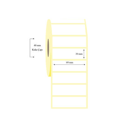 60mm x 30mm Tekli Lamine Termal Etiket - 1