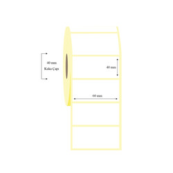 60mm x 40mm Tekli Lamine Termal Etiket - 