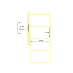 60mm x 50mm Tekli Lamine Termal Etiket - 