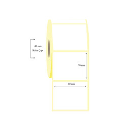 60mm x 70mm Tekli Lamine Termal Etiket - 