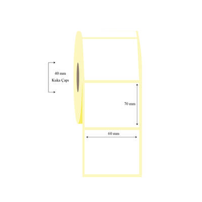 60mm x 70mm Tekli Lamine Termal Etiket - 1