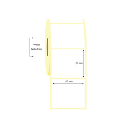 60mm x 80mm Tekli Lamine Termal Etiket - 