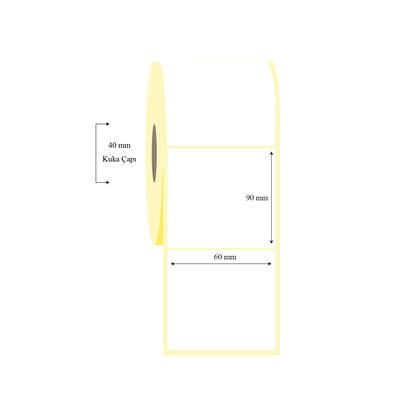 60mm x 90mm Tekli Lamine Termal Etiket - 1