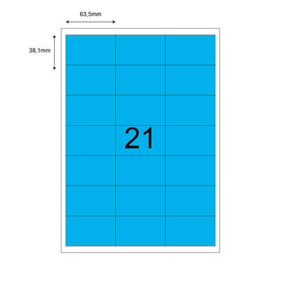 63,5mm x 38,1mm Mavi Lazer Etiket - 1