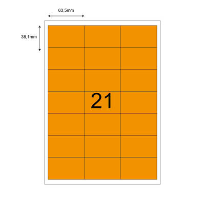 63,5mm x 38,1mm Turuncu Lazer Etiket - 1