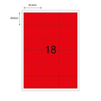 63,5mm x 46,6mm Kırmızı Lazer Etiket - 1