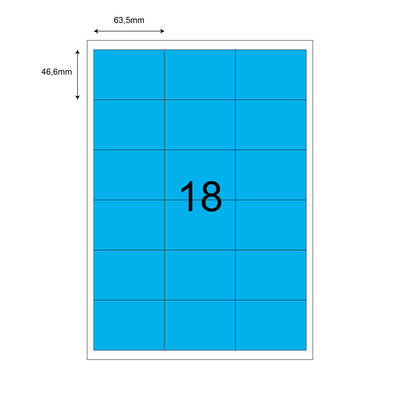 63,5mm x 46,6mm Mavi Lazer Etiket - 1