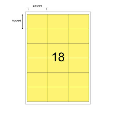 63,5mm x 46,6mm Sarı Lazer Etiket - 1