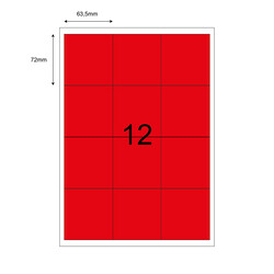 63,5mm x 72mm Kırmızı Lazer Etiket - 