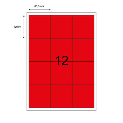 63,5mm x 72mm Kırmızı Lazer Etiket - 1