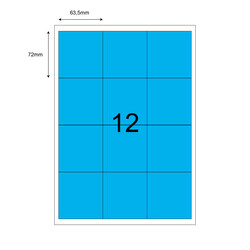 63,5mm x 72mm Mavi Lazer Etiket - 