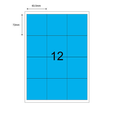 63,5mm x 72mm Mavi Lazer Etiket - 1