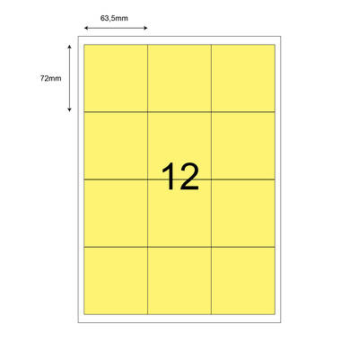 63,5mm x 72mm Sarı Lazer Etiket - 1