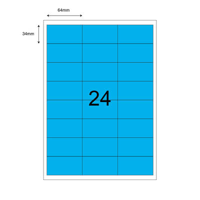 64mm x 34mm Mavi Lazer Etiket - 1