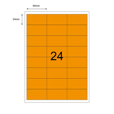 64mm x 34mm Turuncu Lazer Etiket - 1