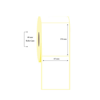 65mm x 150mm Tekli Lamine Termal Etiket - 1