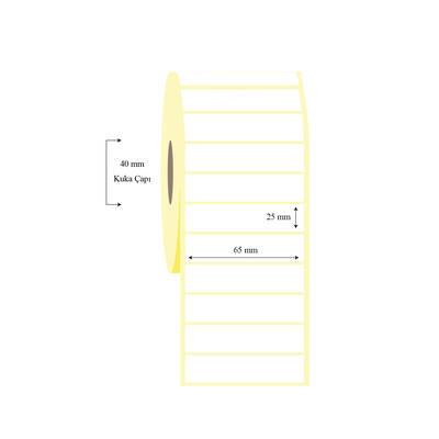 65mm x 25mm Tekli Lamine Termal Etiket - 1