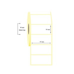 65mm x 40mm Tekli Lamine Termal Etiket - 