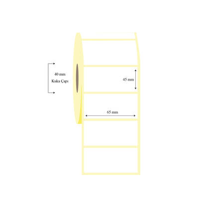 65mm x 45mm Tekli Lamine Termal Etiket - 1