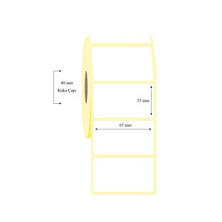 65mm x 55mm Tekli Lamine Termal Etiket - 