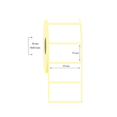 65mm x 55mm Tekli Lamine Termal Etiket - 1