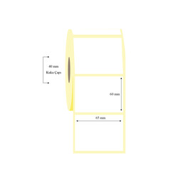 65mm x 60mm Tekli Lamine Termal Etiket - 