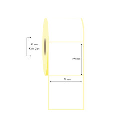 70mm x 100mm Tekli Lamine Termal Etiket - 