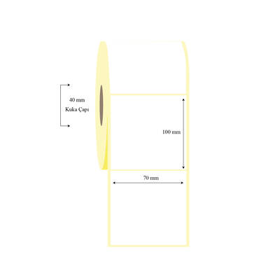 70mm x 100mm Tekli Lamine Termal Etiket - 1