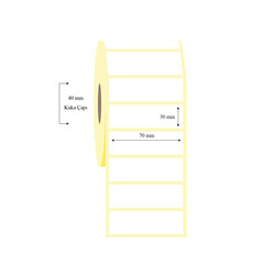 70mm x 30mm Tekli Lamine Termal Etiket - 