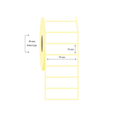 70mm x 30mm Tekli Lamine Termal Etiket - 1