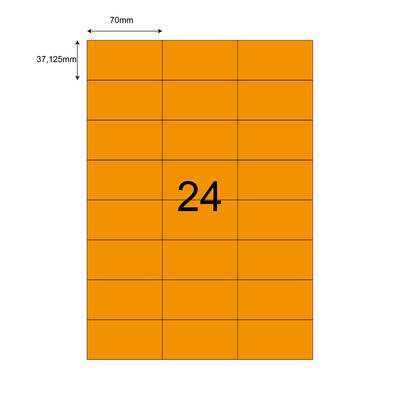 70mm x 37,125mm Turuncu Lazer Etiket - 1