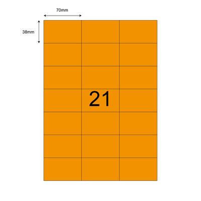 70mm x 38mm Turuncu Lazer Etiket - 1