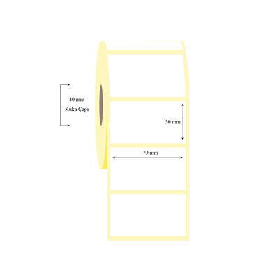 70mm x 50mm Tekli Lamine Termal Etiket - 1