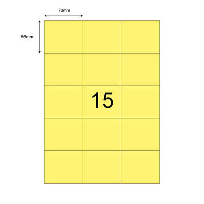 70mm x 56mm Sarı Lazer Etiket - 1