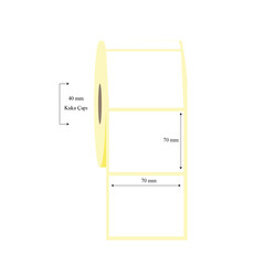 70mm x 70mm Tekli Lamine Termal Etiket - 