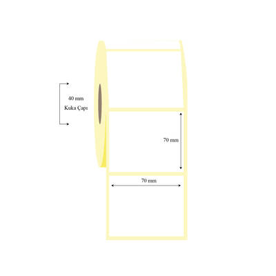 70mm x 70mm Tekli Lamine Termal Etiket - 1