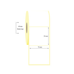 70mm x 90mm Tekli Lamine Termal Etiket - 