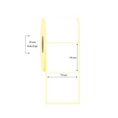 70mm x 90mm Tekli Lamine Termal Etiket - 1