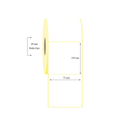 75mm x 100mm Tekli Lamine Termal Etiket - 