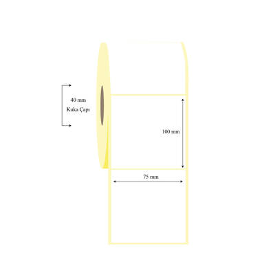 75mm x 100mm Tekli Lamine Termal Etiket - 1