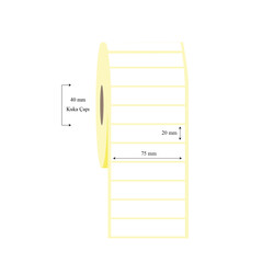 75mm x 20mm Tekli Lamine Termal Etiket - 