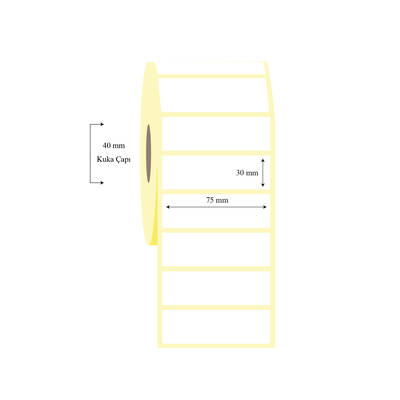 75mm x 30mm Tekli Lamine Termal Etiket - 1