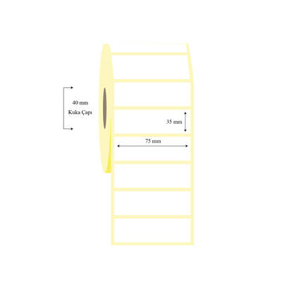 75mm x 35mm Tekli Lamine Termal Etiket - 1