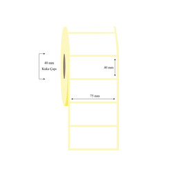 75mm x 40mm Tekli Lamine Termal Etiket - 