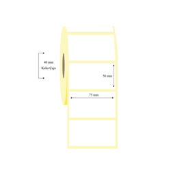 75mm x 50mm Tekli Lamine Termal Etiket - 